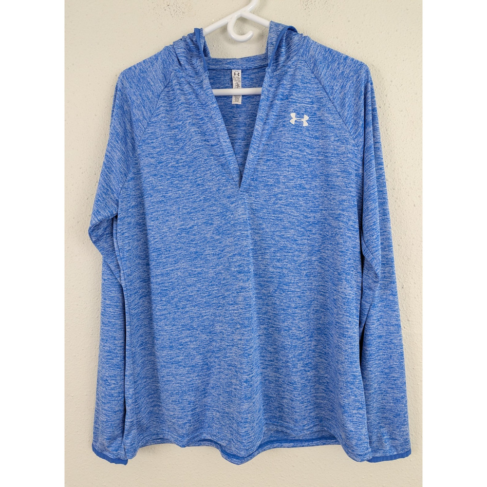 Under Armour sz XL Loose Hoodie Top pullover stretchy heat gear ls v-neck 0616